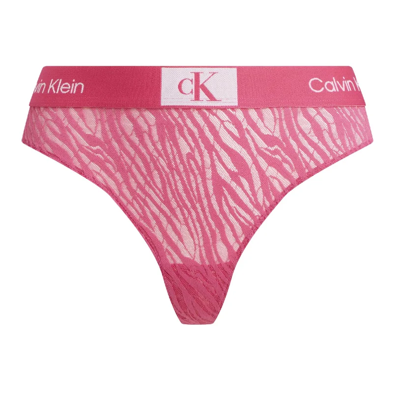 Calvin Klein Women 1996 Animal Lace Modern Thong - Fuchsia Rose