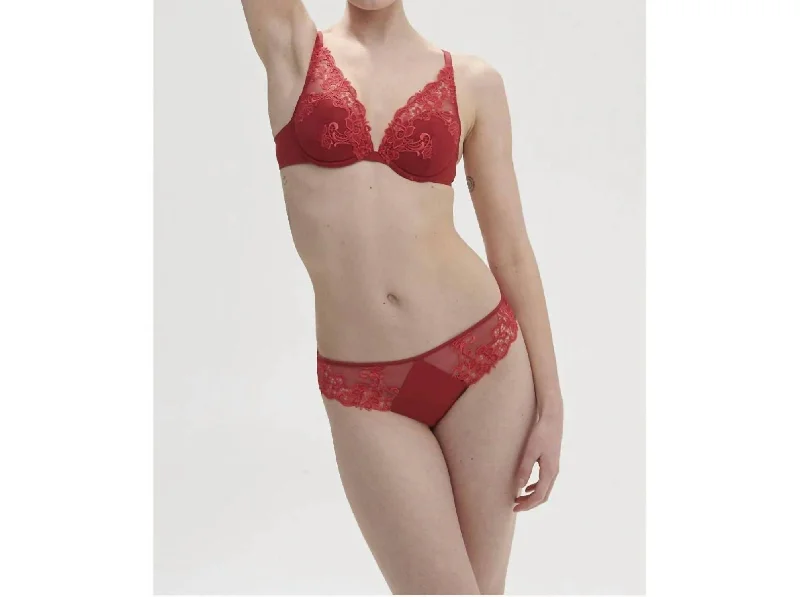 Saga Triangle Contour Push Up Bra In Lipstick Red