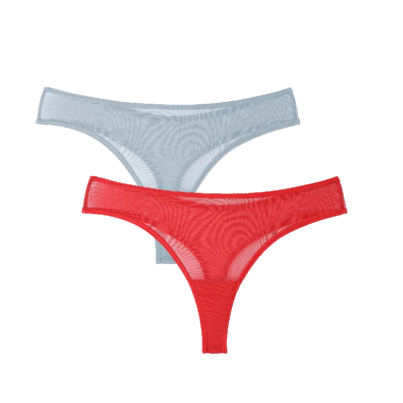 The Julie Everyday Sheer Mesh Vibrant Color Thong Bundle (L - 2XL)