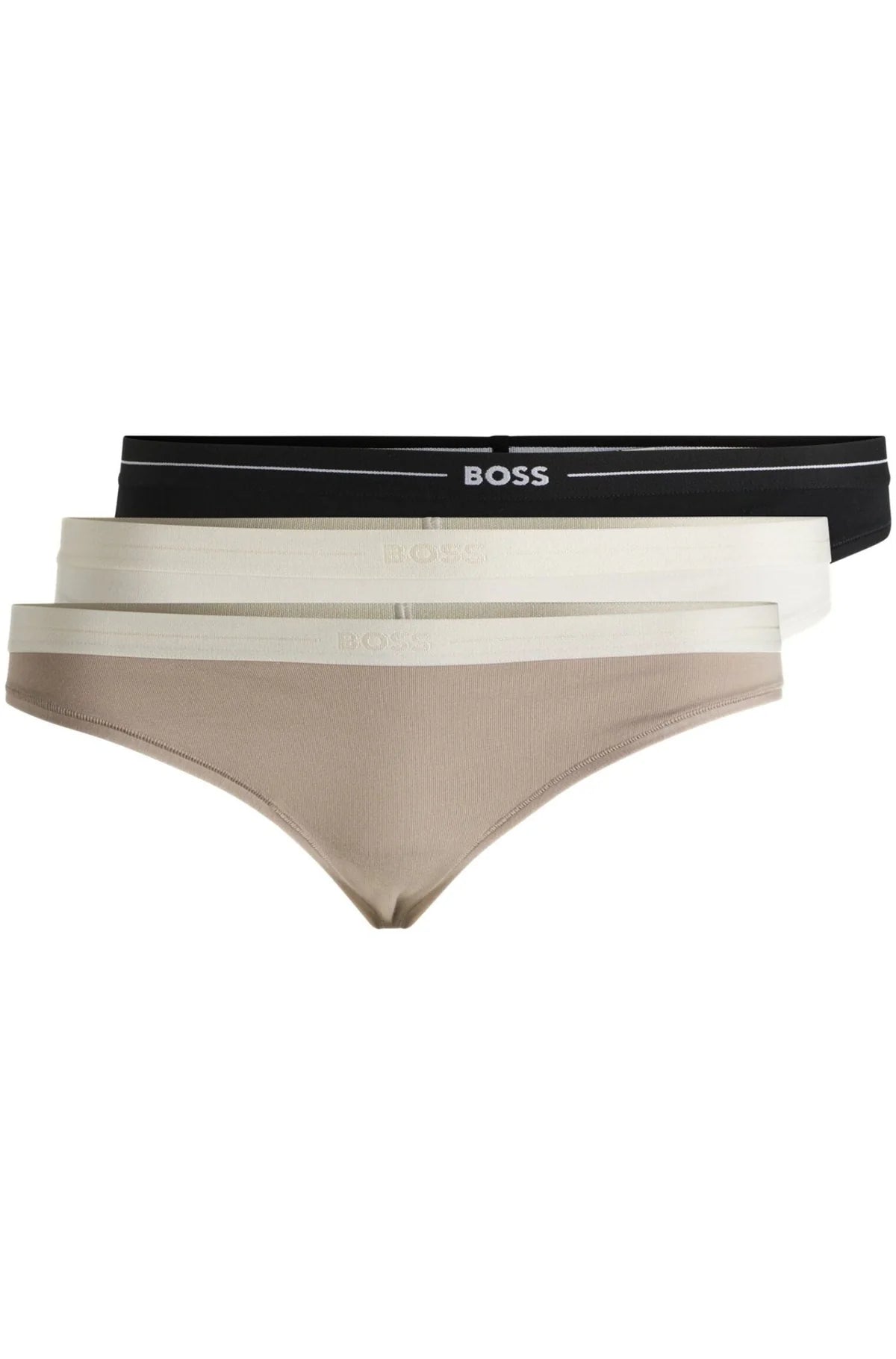 BOSS Women's 3 Pack Thongs - Black/Ecru/Beige