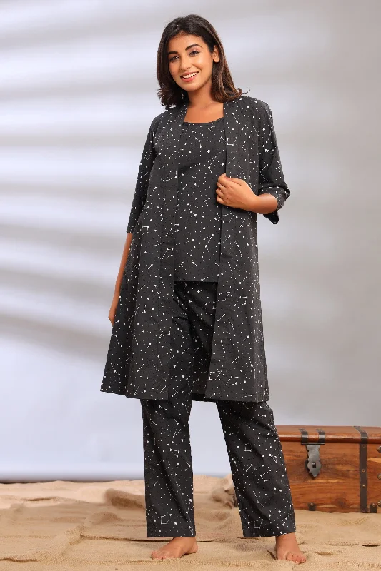 Constellation Spaghetti Top with Pajamas and Robe