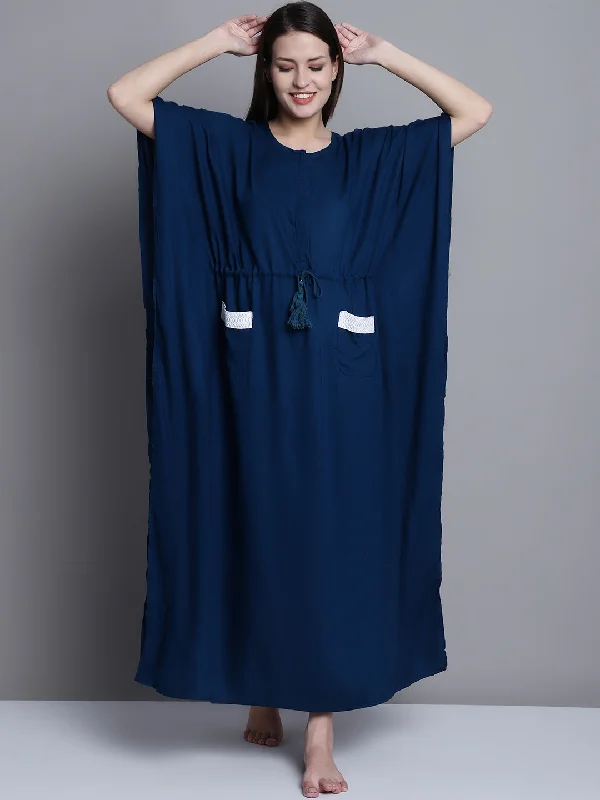 Maternity Kaftan - Solid Blue